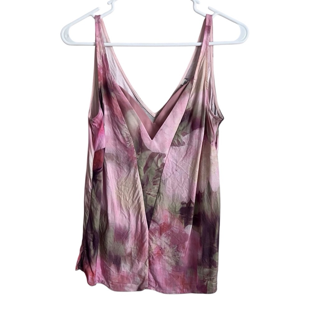 Ted Baker Nethia Pink Floral Tank Top Blouse Romantic Whimsical Classy Sz 2 Med